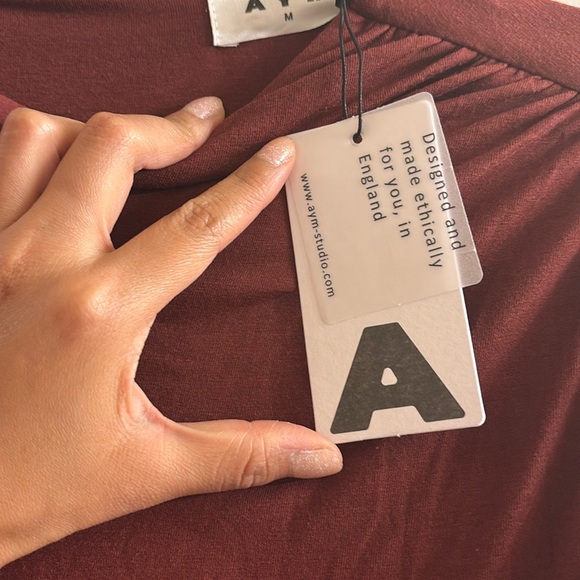 Venus Long Sleeve Dress in Bamboo / Asymmetrical Ruffled Long Sleeve Dress - Picture 7 of 8